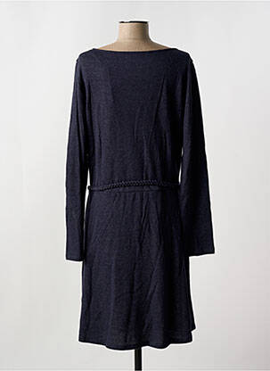 Robe mi-longue manches longues manches longues bleu MAJESTIC FILATURES femme