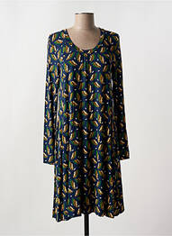Robe mi-longue imprimé fantaisie manches longues bleu ZILCH femme