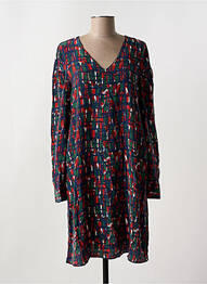 Robe mi-longue coupe fluide manches longues vert TOUPY femme