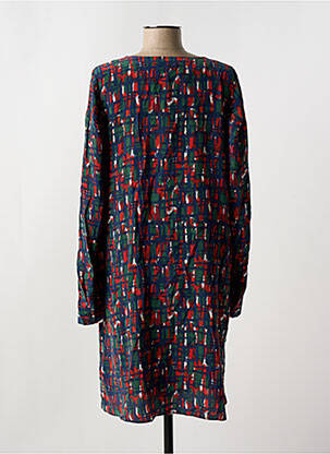 Robe mi-longue coupe fluide manches longues vert TOUPY femme