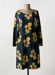 Robe mi-longue imprimé fleurs manches longues bleu ZILCH femme
