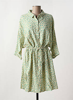 Robe mi-longue imprimé fleurs manches longues bleu AMERICAN VINTAGE femme
