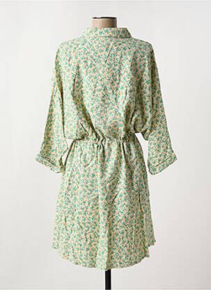 Robe mi-longue imprimé fleurs manches longues bleu AMERICAN VINTAGE femme