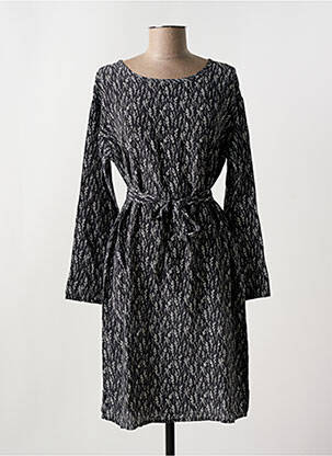 Robe mi-longue coupe fluide manches longues noir HARTFORD femme