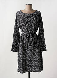 Robe mi-longue coupe fluide manches longues noir HARTFORD femme
