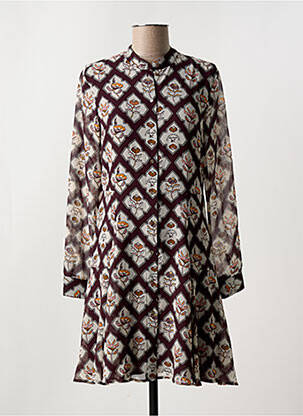 Robe courte coupe fluide manches longues rouge SCOTCH & SODA femme