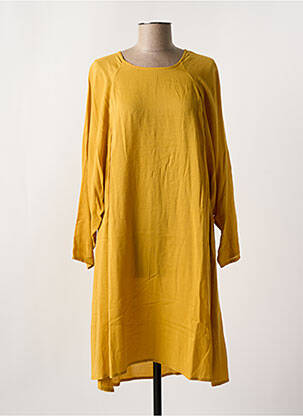 Robe mi-longue manches longues manches longues jaune AMERICAN VINTAGE femme