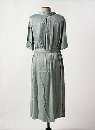 Robe longue manches courtes manches courtes vert YAYA femme