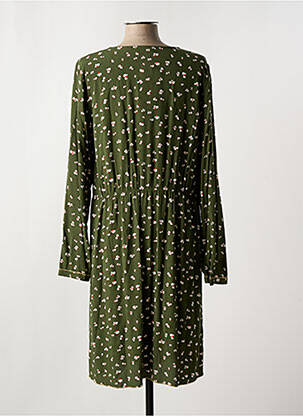 Robe mi-longue coupe fluide manches longues vert YERSE femme