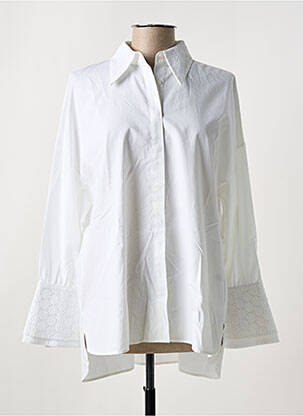 Tunique manches longues col chemisier blanc HANA SAN femme