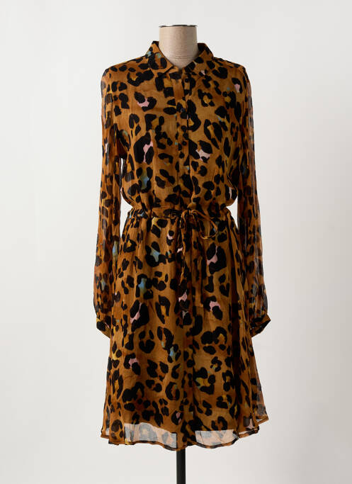 Robe mi-longue manches longues manches longues jaune FABIENNE CHAPOT femme