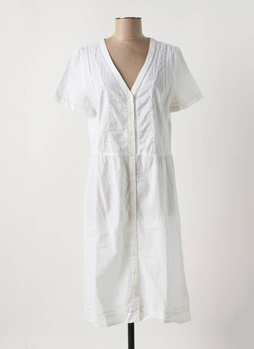 Robe mi-longue coupe évasée manches courtes blanc HARRIS WILSON femme