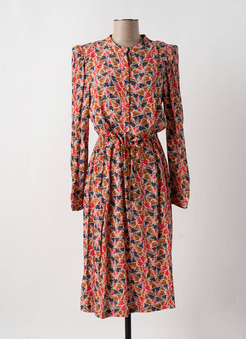 Robe mi-longue coupe fluide manches longues rouge LA PETITE ETOILE femme
