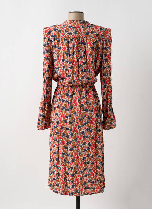 Robe mi-longue coupe fluide manches longues rouge LA PETITE ETOILE femme