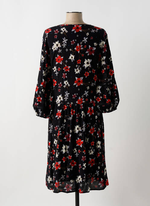 Robe mi-longue manches 3/4 manches 3/4 noir YAYA femme