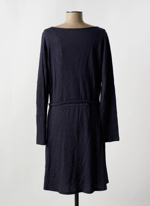 Robe mi-longue manches longues manches longues bleu MAJESTIC FILATURES femme