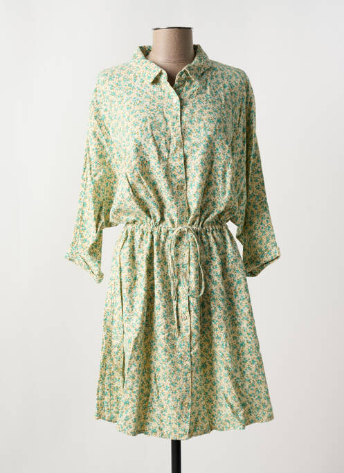 Robe mi-longue imprimé fleurs manches longues bleu AMERICAN VINTAGE femme