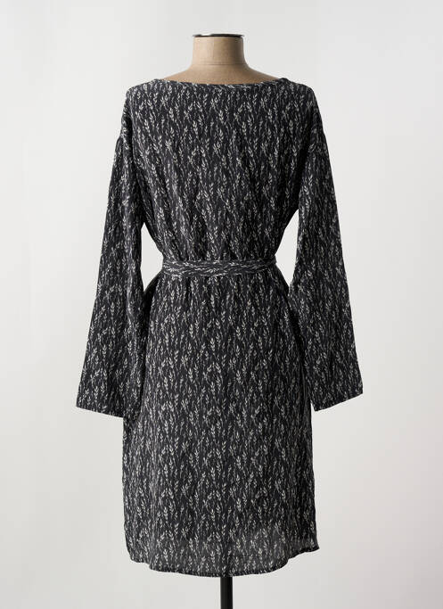 Robe mi-longue imprimé fantaisie manches longues noir HARTFORD femme