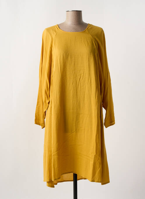 Robe mi-longue manches longues manches longues jaune AMERICAN VINTAGE femme