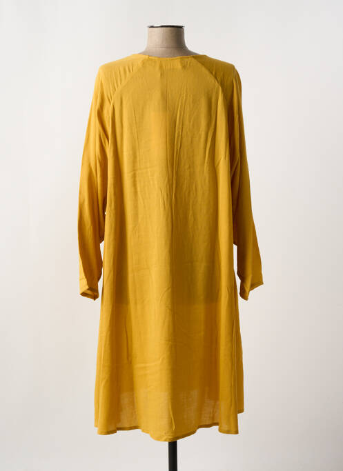 Robe mi-longue manches longues manches longues jaune AMERICAN VINTAGE femme