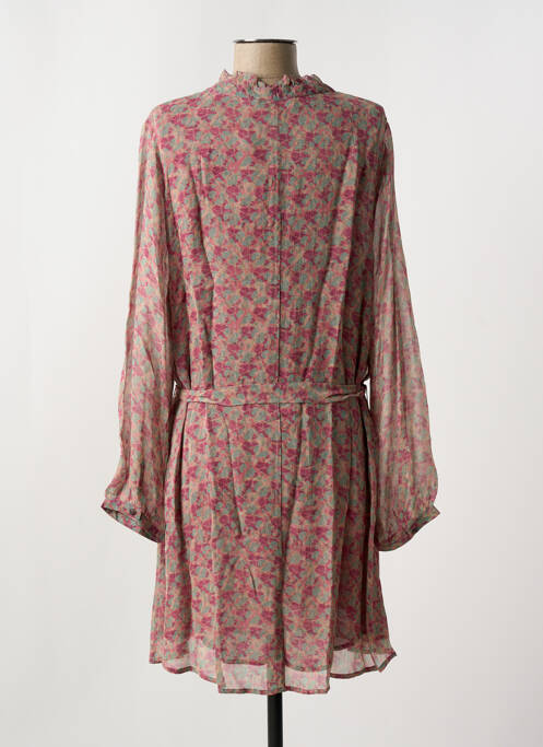 Robe courte manches longues manches longues rose INDI & COLD femme