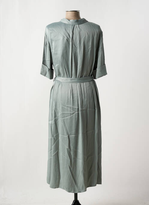 Robe longue manches courtes manches courtes vert YAYA femme