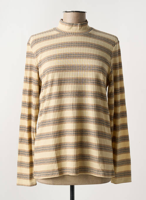 Sous-pull imprimé rayures manches longues beige CREAM femme