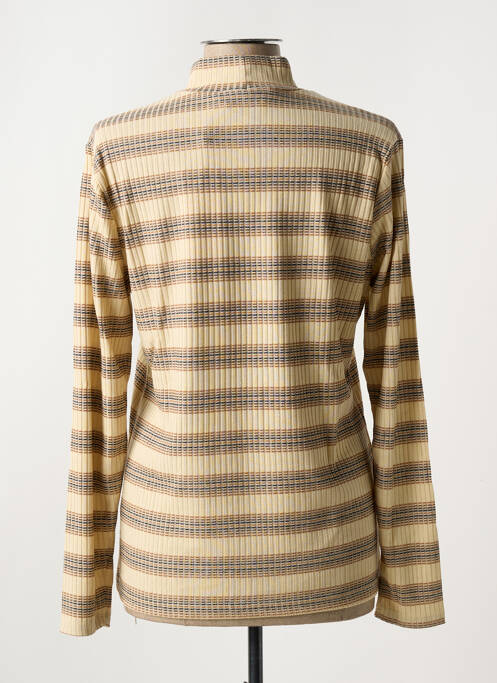 Sous-pull imprimé rayures manches longues beige CREAM femme