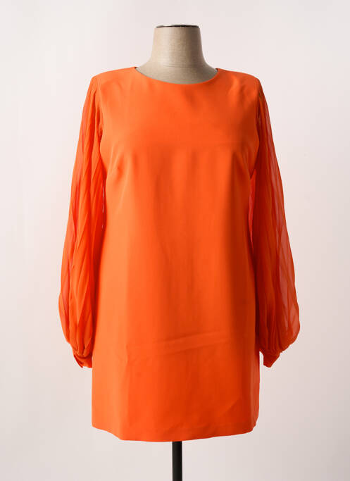 Robe courte fermeture zippée au dos manches longues orange KOCCA femme