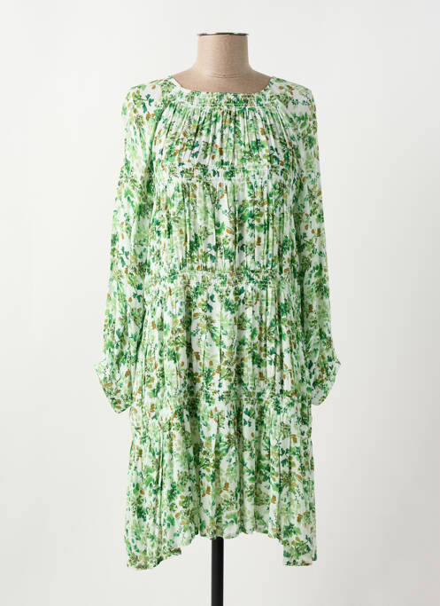 Robe courte manches longues manches longues vert INDI & COLD femme