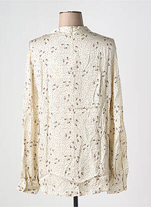 Blouse poignets boutonnés avec fente manches longues beige YAYA femme