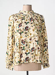 Blouse imprimé fleurs manches longues beige INDI & COLD femme