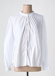 Chemisier coupe droite manches longues blanc AMOUR femme