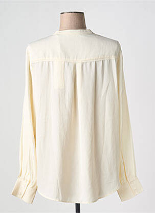 Chemisier col mao manches longues beige YAYA femme