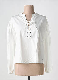 Blouse poignets boutonnés avec fente manches longues blanc KOCCA femme