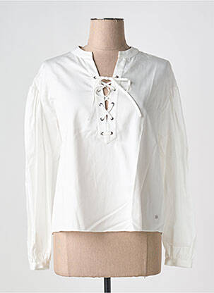 Blouse poignets boutonnés avec fente manches longues blanc KOCCA femme