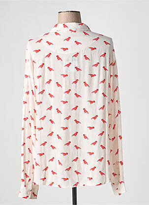 Chemisier tissage crêpe manches longues orange ZILCH femme