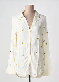 Chemisier tissage crêpe manches longues jaune FABIENNE CHAPOT femme