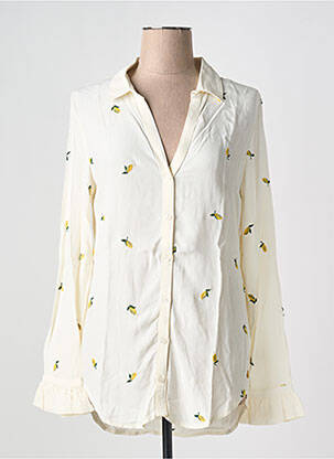 Chemisier tissage crêpe manches longues jaune FABIENNE CHAPOT femme