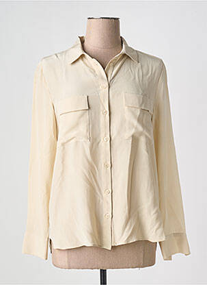 Chemisier coupe fluide manches longues beige TOUPY femme