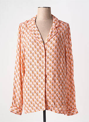 Chemisier tissage crêpe manches longues orange LA PETITE FRANCAISE femme