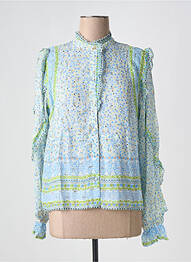 Chemisier imprimé fleurs manches longues bleu FABIENNE CHAPOT femme