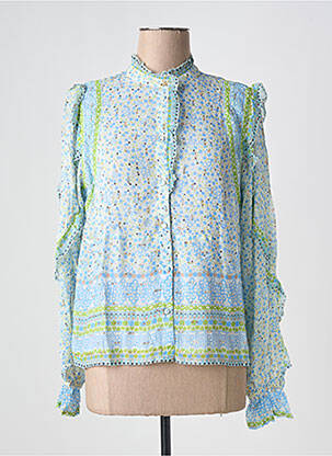 Chemisier imprimé fleurs manches longues bleu FABIENNE CHAPOT femme