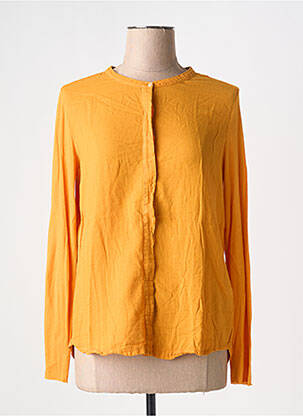 Chemisier tissage crêpe manches longues jaune HARTFORD femme