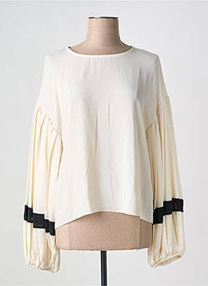 Blouse col rond manches longues beige RINASCIMENTO femme
