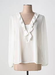 Blouse légère et transparente manches longues blanc RINASCIMENTO femme