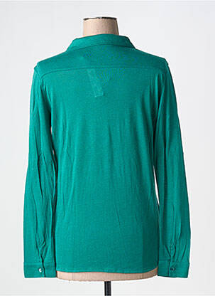 Chemisier coupe cintrée manches longues vert MAJESTIC FILATURES femme