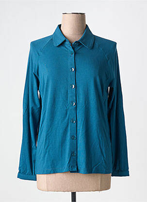 Chemisier coupe cintrée manches longues bleu ZILCH femme