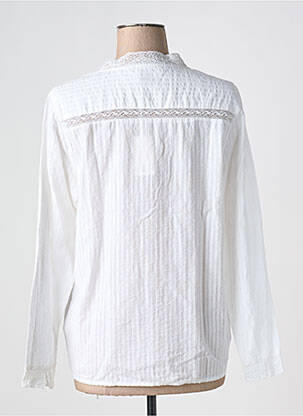 Chemisier tissage crêpe manches longues blanc BELLA JONES femme