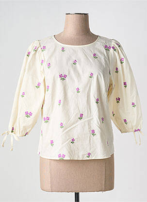 Blouse imprimé fleurs manches 3/4 beige FABIENNE CHAPOT femme